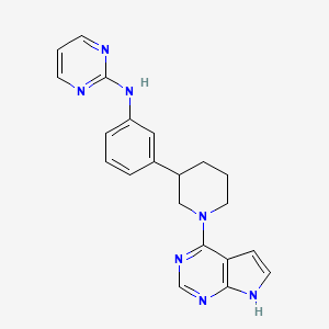 N-(3-(1-(7H-pyrrolo[2,3-d]pyrimidin-4-yl)piperidin-3-yl)phenyl)pyrimidin-2-amine