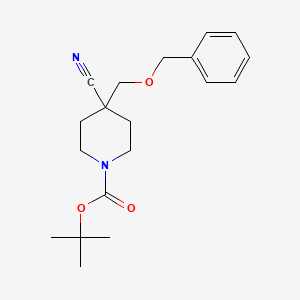 molecular formula C19H26N2O3 B1396036 叔丁基 4-(苄氧基甲基)-4-氰基哌啶-1-甲酸酯 CAS No. 919284-64-3