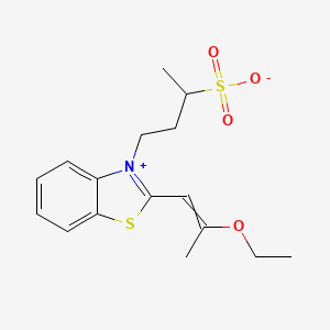 molecular formula C16H21NO4S2 B13960374 Benzothiazolium, 2-(2-ethoxy-1-propenyl)-3-(3-sulfobutyl)-, inner salt CAS No. 52123-15-6