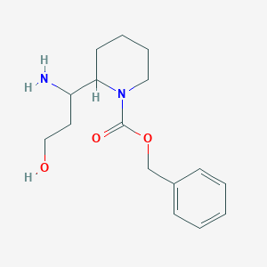 molecular formula C16H24N2O3 B13960415 Benzyl 2-(1-amino-3-hydroxypropyl)piperidine-1-carboxylate 