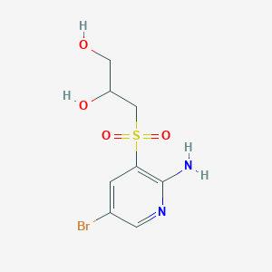 molecular formula C8H11BrN2O4S B13960433 3-(2-Amino-5-bromopyridin-3-ylsulfonyl)propane-1,2-diol CAS No. 1256957-76-2