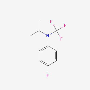 molecular formula C10H11F4N B13960452 4-fluoro-N-isopropyl-N-(trifluoromethyl)aniline 