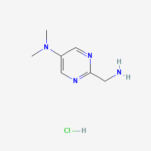 molecular formula C7H13ClN4 B1396047 2-(Aminomethyl)-N,N-dimethylpyrimidin-5-amine hydrochloride CAS No. 1260883-43-9