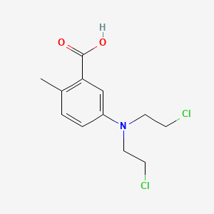 molecular formula C12H15Cl2NO2 B13960479 o-Toluic acid, 5-bis(2-chloroethyl)amino- CAS No. 5977-36-6