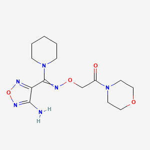 molecular formula C14H22N6O4 B13960487 2-[[(4-Amino-1,2,5-oxadiazol-3-yl)-piperidin-1-ylmethylidene]amino]oxy-1-morpholin-4-ylethanone CAS No. 346645-35-0