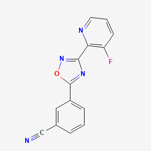 molecular formula C14H7FN4O B13960488 3-[3-(3-fluoropyridin-2-yl)-1,2,4-oxadiazol-5-yl]benzonitrile CAS No. 327056-27-9