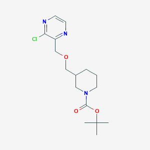 molecular formula C16H24ClN3O3 B13960553 tert-Butyl 3-(((3-chloropyrazin-2-yl)methoxy)methyl)piperidine-1-carboxylate 