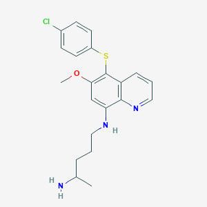 N-[5-(4-chlorophenyl)sulfanyl-6-methoxy-quinolin-8-yl]pentane-1,4-diamine