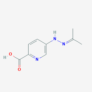 molecular formula C9H11N3O2 B13960585 5-[2-(Propan-2-ylidene)hydrazinyl]pyridine-2-carboxylic acid CAS No. 78273-21-9