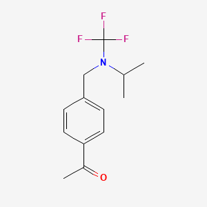 molecular formula C13H16F3NO B13960602 1-(4-((Isopropyl(trifluoromethyl)amino)methyl)phenyl)ethanone 