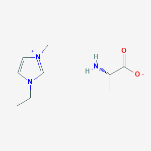 molecular formula C9H17N3O2 B1396063 1-乙基-3-甲基咪唑鎓（S）-2-氨基丙酸盐 CAS No. 766537-81-9