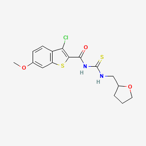 molecular formula C16H17ClN2O3S2 B13960633 3-chloro-6-methoxy-N-[(tetrahydrofuran-2-ylmethyl)carbamothioyl]-1-benzothiophene-2-carboxamide 