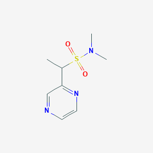 molecular formula C8H13N3O2S B13960713 N,N-dimethyl-1-(pyrazin-2-yl)ethanesulfonamide 