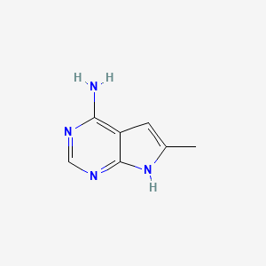 molecular formula C7H8N4 B1396076 6-甲基-7H-吡咯并[2,3-d]嘧啶-4-胺 CAS No. 941868-27-5