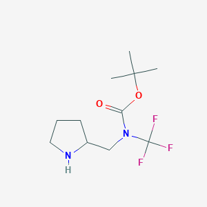 molecular formula C11H19F3N2O2 B13960776 Tert-butyl (pyrrolidin-2-ylmethyl)(trifluoromethyl)carbamate 