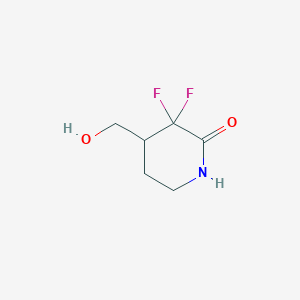molecular formula C6H9F2NO2 B1396078 3,3-Difluoro-4-(hydroxymethyl)piperidin-2-one CAS No. 1258639-19-8