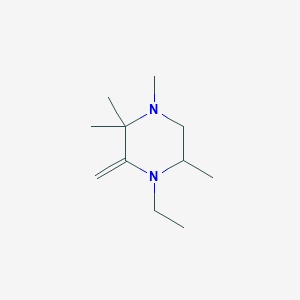 molecular formula C11H22N2 B13960788 4-Ethyl-1,2,2,5-tetramethyl-3-methylidenepiperazine CAS No. 91823-91-5