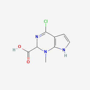 molecular formula C8H8ClN3O2 B13960795 4-Chloro-1-methyl-7H-pyrrolo[2,3-d]pyrimidine-2-carboxylicacid 