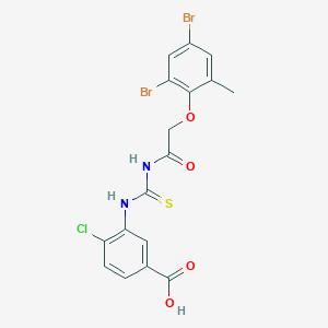 4-Chloro-3-[[2-(2,4-dibromo-6-methylphenoxy)acetyl]carbamothioylamino]benzoic acid