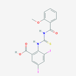 3,5-Diiodo-2-[(2-methoxybenzoyl)carbamothioylamino]benzoic acid