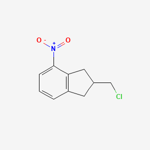 molecular formula C10H10ClNO2 B13960926 2-(chloromethyl)-4-nitro-2,3-dihydro-1H-indene 