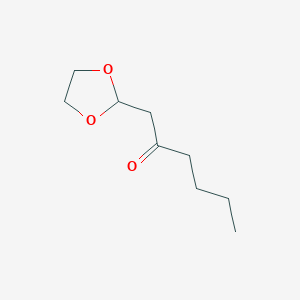 molecular formula C9H16O3 B1396094 1-(1,3-Dioxolan-2-yl)-hexan-2-one CAS No. 1263365-95-2