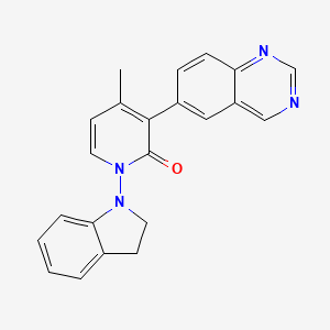 2(1h)-Pyridinone,1-(2,3-dihydro-1h-indolyl)-4-methyl-3-(6-quinazolinyl)-