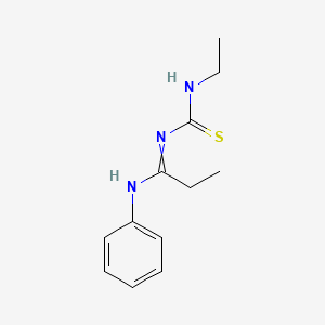 N-[(Ethylamino)thioxomethyl]-N'-phenylpropanimidamide