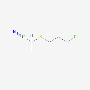 molecular formula C6H10ClNS B1396100 2-((3-Chloropropyl)thio)propanenitrile CAS No. 940315-21-9
