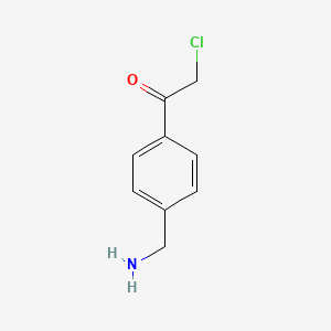 molecular formula C9H10ClNO B13961016 1-[4-(Aminomethyl)phenyl]-2-chloroethan-1-one CAS No. 732185-72-7