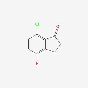 molecular formula C9H6ClFO B1396103 7-Chloro-4-fluoro-1-indanone CAS No. 881190-28-9