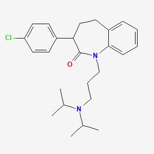 molecular formula C25H33ClN2O B13961061 3-(p-Chlorophenyl)-1-(3-(diisopropylamino)propyl)-2,3,4,5-tetrahydro-1H-1-benzazepin-2-one CAS No. 64058-64-6