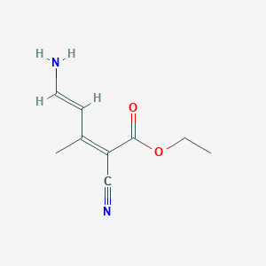 molecular formula C9H12N2O2 B1396116 (2Z,4E)-5-氨基-2-氰基-3-甲基-戊-2,4-二烯酸乙酯 CAS No. 1300019-71-9