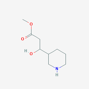 molecular formula C9H17NO3 B13961205 Methyl 3-hydroxy-3-(piperidin-3-yl)propanoate 