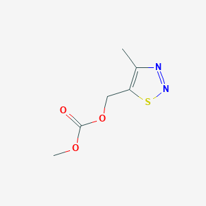 molecular formula C6H8N2O3S B1396125 Carbonic acid methyl ester 4-methyl-[1,2,3]thiadiazol-5-ylmethyl ester CAS No. 1089330-96-0
