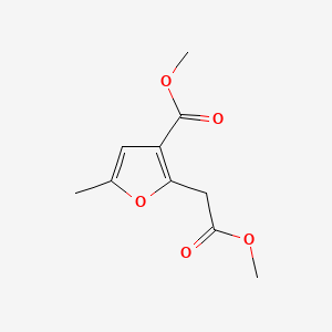 molecular formula C10H12O5 B13961273 Methyl 2-(2-methoxy-2-oxoethyl)-5-methylfuran-3-carboxylate CAS No. 6141-59-9