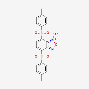 molecular formula C20H16N2O6S2 B13961297 Benzofurazan, 4,7-bis((4-methylphenyl)sulfonyl)-, 1-oxide CAS No. 53619-79-7