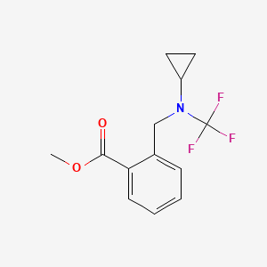 molecular formula C13H14F3NO2 B13961318 Methyl 2-((cyclopropyl(trifluoromethyl)amino)methyl)benzoate 