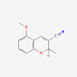 molecular formula C12H11NO2 B13961325 5-Methoxy-2-methyl-2H-1-benzopyran-3-carbonitrile CAS No. 57543-76-7