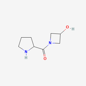 molecular formula C8H14N2O2 B1396137 (3-羟基-1-氮杂环丁基)(2-吡咯烷基)甲酮 CAS No. 1236263-52-7