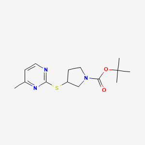 molecular formula C14H21N3O2S B13961399 3-(4-Methyl-pyrimidin-2-ylsulfanyl)-pyrrolidine-1-carboxylic acid tert-butyl ester 