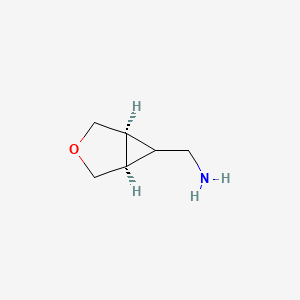 molecular formula C6H11NO B1396147 trans-3-Oxabicyclo[3.1.0]hexane-6-methylamine CAS No. 909406-64-0