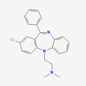 molecular formula C23H22ClN3 B13961471 2-Chloro-5-(2-(dimethylamino)ethyl)-11-phenyl-5H-dibenzo(b,e)(1,4)diazepine CAS No. 32047-66-8