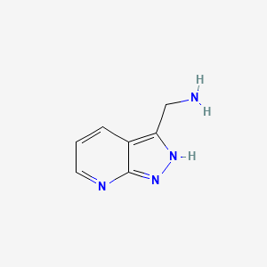 molecular formula C7H8N4 B1396156 3-氨基甲基-1H-吡唑并[3,4-B]吡啶 CAS No. 1155846-90-4