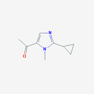 molecular formula C9H12N2O B13961584 1-(2-Cyclopropyl-1-methyl-1H-imidazol-5-yl)ethanone 