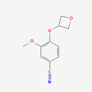 molecular formula C11H11NO3 B1396165 3-Methoxy-4-(oxetan-3-yloxy)-benzonitrile CAS No. 1349717-26-5