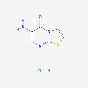 molecular formula C6H6ClN3OS B1396166 6-氨基-5H-[1,3]-噻唑并[3,2-a]-嘧啶-5-酮盐酸盐 CAS No. 1332530-93-4