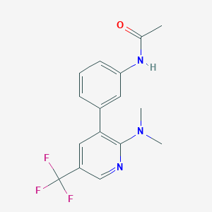 molecular formula C16H16F3N3O B1396167 N-[3-(2-二甲氨基-5-三氟甲基-吡啶-3-基)-苯基]-乙酰胺 CAS No. 1299607-76-3