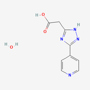 molecular formula C9H10N4O3 B1396179 [3-(4-Pyridinyl)-1H-1,2,4-triazol-5-YL]acetic acid CAS No. 1349719-18-1
