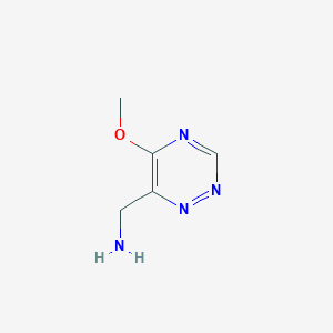 molecular formula C5H8N4O B1396187 5-Methoxy-1,2,4-triazine-6-methanamine CAS No. 1196395-68-2